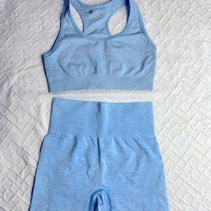 Sky blue workout set
